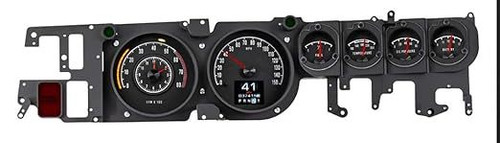 Gauge Kit - RTX Series - Analog - Fuel / Oil Pressure / Speedometer / Tachometer / Voltmeter / Water Temperature - Black Face - Mopar B-Body 1968-70 - Kit