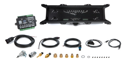 Gauge Kit - VHX Series - Analog - Fuel / Oil Pressure / Speedometer / Tachometer / Voltmeter / Water Temperature - Black Face - Ford Fullsize Truck 1967-72 - Kit