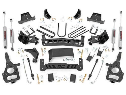Suspension Lift Kit - 5 in Lift - Crossmembers / Knuckles / Skid Plate / Brackets / Sway Bar Links / Bump Stops / Brake Lines / Spring Blocks / Hardware / Shocks - Ford Compact Truck / Mazda B-Series 1998-2022 - Kit