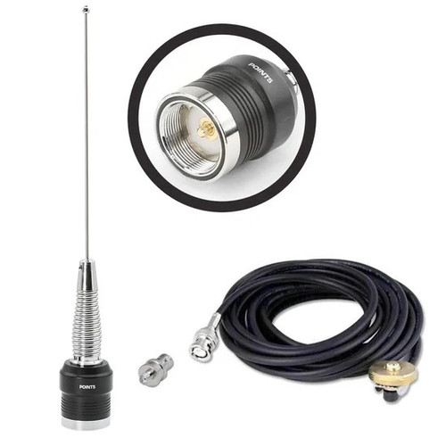 Antenna - Handheld Mount - 15 ft Cable - 450-470 MHz - Stainless - Polished - Rugged Radio Handheld Radios - Kit