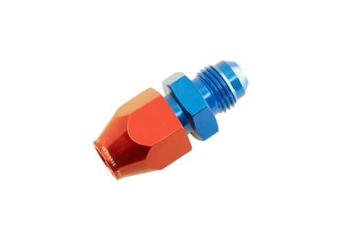 Fitting - Adapter - 3100 Series - Straight - 6 AN Male to 3/8 in Compression Fitting - Aluminum - Blue / Red Anodized - Each