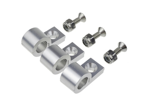 Line Clamp - 320 Series - 2-Piece - 3/8 in ID - Aluminum - Polished - Set of 6