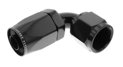 Hose End - 6090 Series - 90 Degree - 4 AN Hose to 4 AN Female - Aluminum - Black Anodized - Each