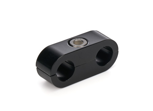 Hose / Tube Separators - 730 Series - Two 4 AN Holes - Aluminum - Black Anodized - Each Hose / Tube Separators - 730 Series - Two 4 AN Holes - Aluminum - Black Anodized - Each