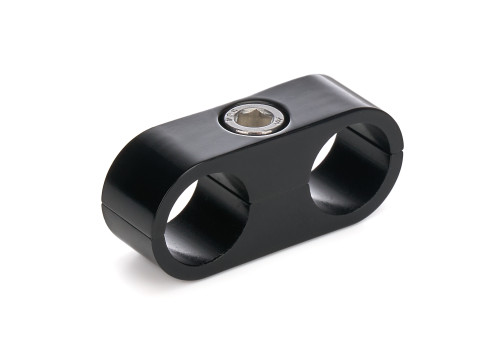 Hose / Tube Separators - 730 Series - Two 6 AN Holes - Aluminum - Black Anodized - Each