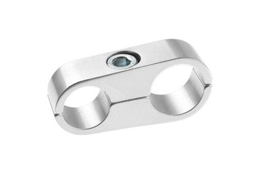 Hose / Tube Separators - 730 Series - Two 6 AN Holes - Aluminum - Clear Anodized - Each