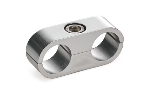 Hose / Tube Separators - 730 Series - Two 6 AN Holes - Aluminum - Clear Anodized - Each