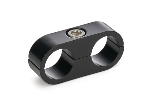 Hose / Tube Separators - 730 Series - Two 8 AN Holes - Aluminum - Black Anodized - Each