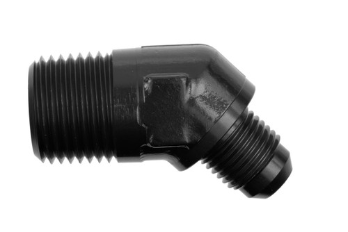 Fitting - Adapter - 823 Series - 45 Degree - 4 AN Male to 1/8 in NPT Male - Aluminum - Black Anodized - Each