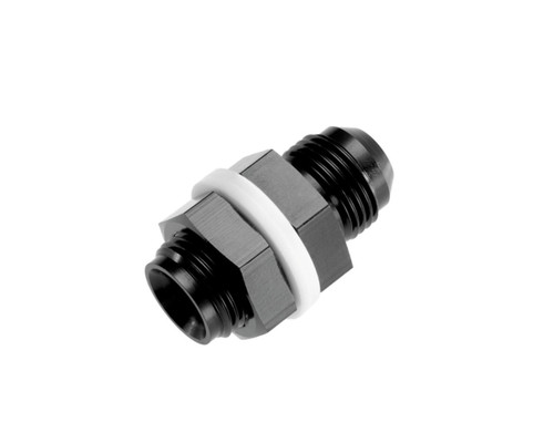 Fitting - Bulkhead - 8832 Series - Straight - 12 AN Male to 12 AN Male Bulkhead - Aluminum - Black Anodized - Each