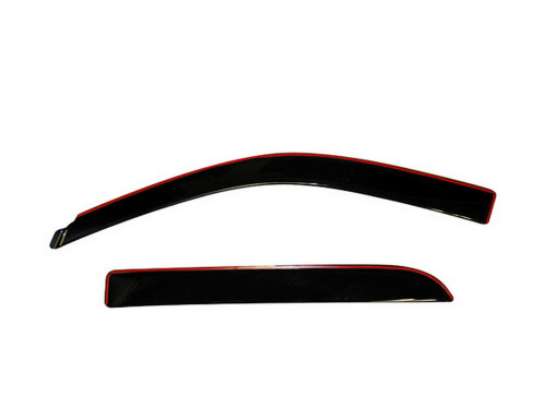 Side Window Visor - Low Profile Ventvisor - Stick-On - Front / Rear - Plastic - Dark Smoke - Crew Cab - Dodge Ram Fullsize Truck 2015-17 - Kit