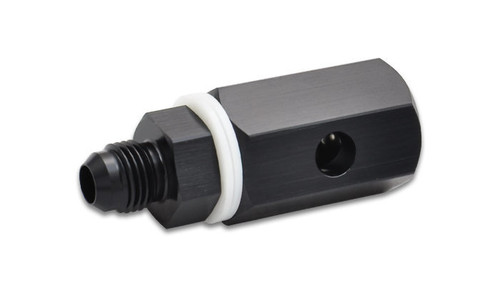 Roll Over Valve - Internal - Check Valve - 6 AN Male Outlet - Nylon Washers - Aluminum - Black Anodized - Each
