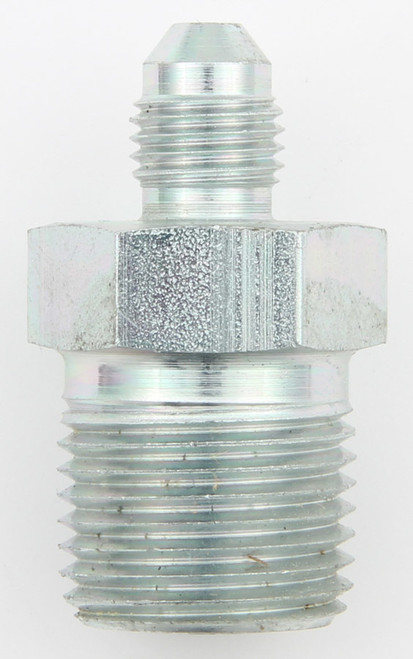 Fitting - Adapter - Straight - 4 AN Male to 1/2 in NPT Male - Steel - Zinc Oxide - Each