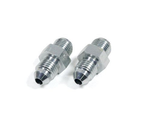 Fitting - Adapter - Straight - 4 AN Male to 7/16-24 in Inverted Flare Male - Steel - Zinc Oxide - Hardline - Pair