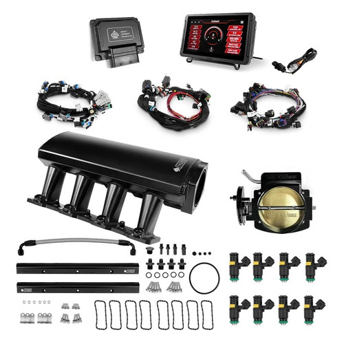 Fuel Injection - Jackpot LS Lite - Multi Port - 36 lb/hr Injectors - 92 mm Throttle Body - Aluminum - Black Anodized - GM LS-Series - Kit Fuel Injection - Jackpot LS Lite - Multi Port - 36 lb/hr Injectors - 92 mm Throttle Body - Aluminum - Black Anodized - GM LS-Series - Kit