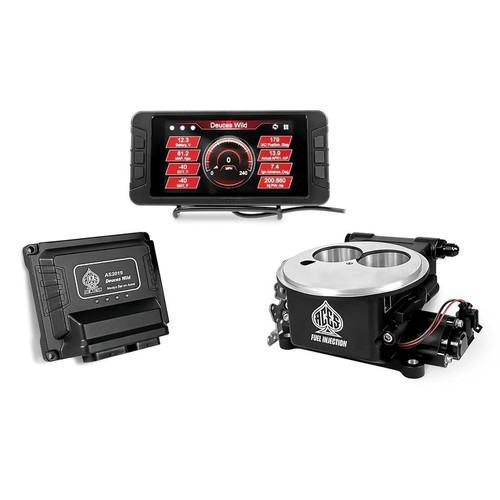 Fuel Injection - Deuces Wild 2-Barrel EFI - Throttle Body - 2-Barrel - Computer / Wiring Harness - Aluminum - Black Ceramic Coating - Universal - Kit