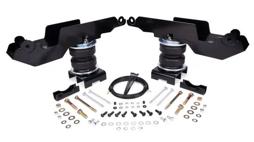 Air Springs - Loadlifter 5000 - Bags / Brackets / Lines / Hardware - 5000 lb Capacity - Black Powder Coat Brackets - Rear - 2WD - Mercedes-Benz Sprinter 2019-24 - Kit