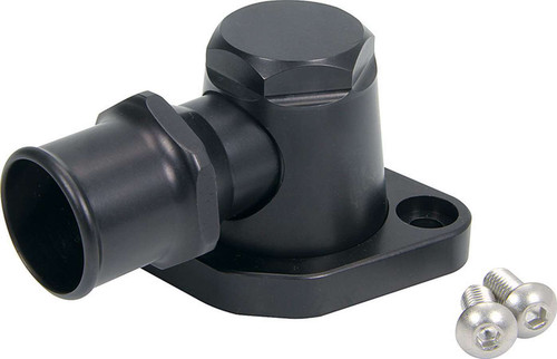 Water Neck - 90 Degree - 1-1/2 in ID Hose - Swivel - O-Ring - Hardware Included - Aluminum - Black Anodized - Chevy V8 - Each