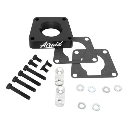 Throttle Body Spacer - PowerAid - 1 in Thick - Gaskets / Hardware - Aluminum - Black Anodized - Ford V6 - Ford Mustang 1994-98 - Each