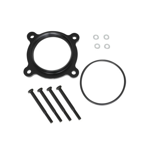 Throttle Body Spacer - PowerAid - 0.75 in Thick - O-Ring / Hardware - Aluminum - Black Anodized - Toyota V6 - Toyota Midsize Truck 2016-23 - Each