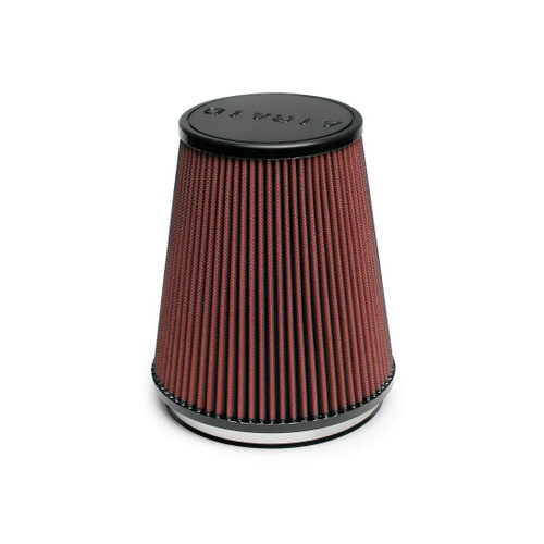 Air Filter Element - Clamp-On - Conical - 7-1/4 in Base - 5 in Top Diameter - 8 in Tall - 6 in Flange - Reusable Cotton - Red - Universal - Each
