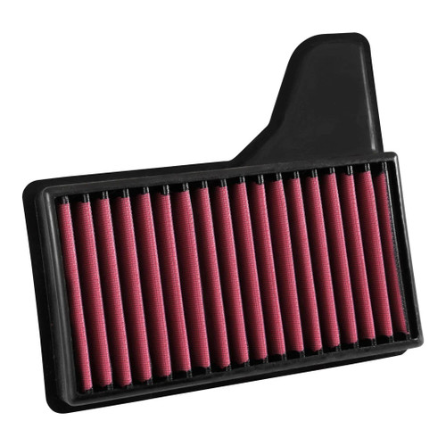 Air Filter Element - Panel - 11.344 in L x 10.375 in W - 2.281 in Tall - Synthetic - Red - Ford Mustang 2015-23 - Each