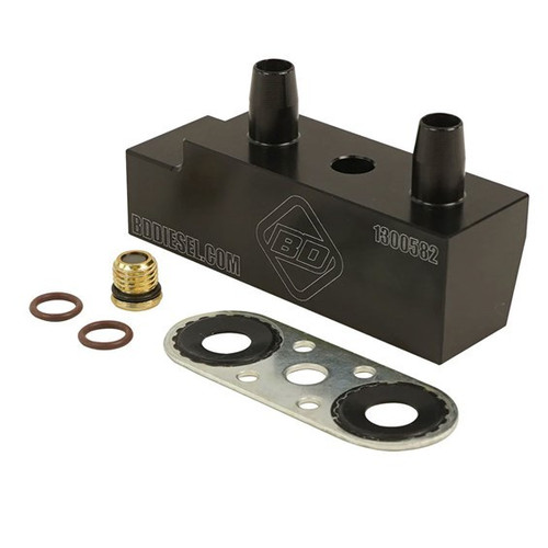 Fluid Cooler Bypass - Bypass Delete - Fitting / Gasket / O-Rings - Aluminum - Black Anodized - GM 6L80 2014-18 - Each Fluid Cooler Bypass - Bypass Delete - Fitting / Gasket / O-Rings - Aluminum - Black Anodized - GM 6L80 2014-18 - Each