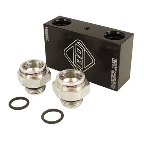 Fluid Cooler Bypass - Bypass Delete - Fittings / O-Rings - Aluminum - Black Anodized - GM Allison 2017-19 - Each