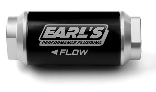 Fuel Filter - In-Line - 8 AN Female O-Ring Inlet - 8 AN Female O-Ring Outlet - Aluminum - Black / Clear Anodized - Each Fuel Filter - In-Line - 8 AN Female O-Ring Inlet - 8 AN Female O-Ring Outlet - Aluminum - Black / Clear Anodized - Each