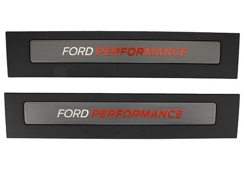 Door Sill Plate - Adhesive Backing - Ford Performance - Aluminum - Brushed - Ford Fullsize Truck 2015-25 - Pair