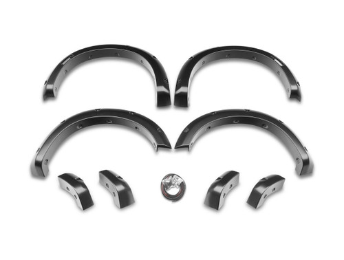 Fender Flare - Pocket Style - Front / Rear - 2.6 in Wide Front - 2 in Wide Rear - Plastic - Black - Dodge Ram Fullsize Truck 2010-11 - Kit