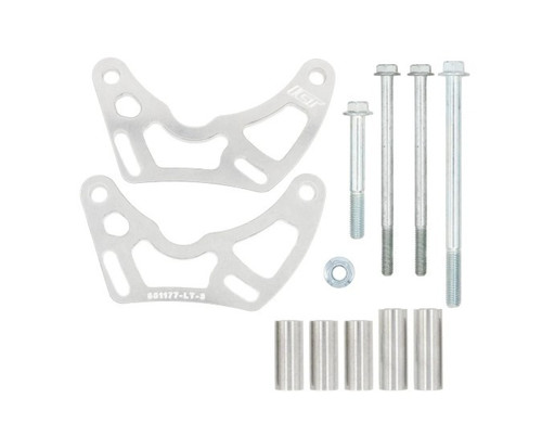 Alternator Bracket - Passenger Side - Low Mount - Block Mount - Aluminum - Natural - Electric Water Pump - GM GenV LT-Series - Kit