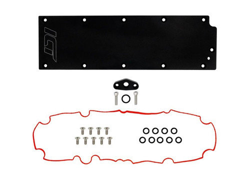 Valley Cover - 0.25 in Thick - O-Rings / Hardware - Aluminum - Black Anodized - GM LS-Series - Each