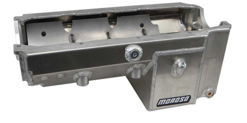 Engine Oil Pan - Rear Sump - 8 qt - 8.5 in Deep - Aluminum - Natural - 2-Piece Seal - Small Block Chevy - Each Engine Oil Pan - Rear Sump - 8 qt - 8.5 in Deep - Aluminum - Natural - 2-Piece Seal - Small Block Chevy - Each