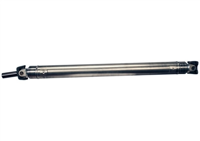 Drive Shaft - 45.5 in Long - 3.5 in OD - 1330 U-Joints - 28 Spline - Small Block Ford 1979-95 / Ford V6 1994-2004 - Aluminum - Natural - Ford Mustang 1979-2004 - Each