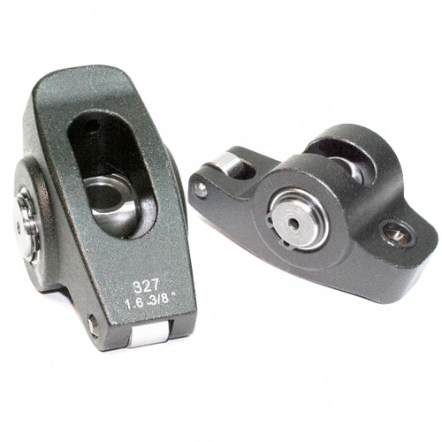 Rocker Arm - Pro Series Billet - 3/8 in Stud Mount - 1.60 Ratio - Full Roller - Aluminum - Black Anodized - Small Block Chevy - Set of 16 Rocker Arm - Pro Series Billet - 3/8 in Stud Mount - 1.60 Ratio - Full Roller - Aluminum - Black Anodized - Small Block Chevy - Set of 16