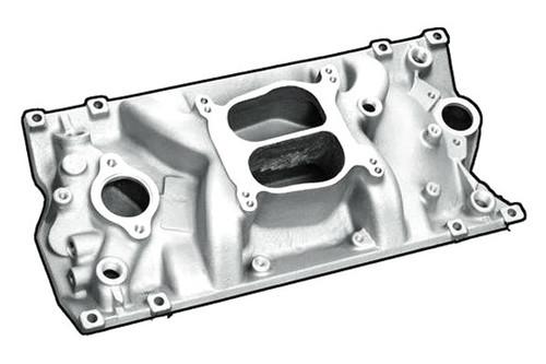 Intake Manifold - Cyclone - Spread / Square Bore - Dual Plane - Aluminum - Natural - Vortec - Small Block Chevy - Each Intake Manifold - Cyclone - Spread / Square Bore - Dual Plane - Aluminum - Natural - Vortec - Small Block Chevy - Each