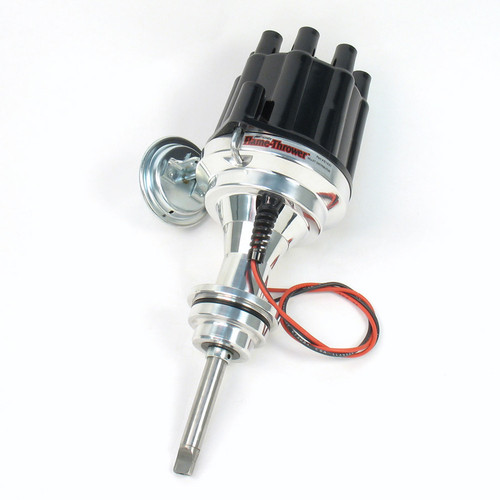 Distributor - Flame-Thrower - Magnetic Pickup - Vacuum / Mechanical Advance - Socket Style - Black - Mopar RB-Series - Each