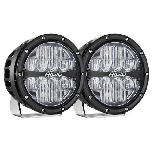 LED Light Assembly - 360 Series - Driving - LED - 12 LEDs - Multi-Color - 6 in Diameter - Surface Mount - Hardware Included - Aluminum - Black Powder Coat - Universal - Pair
