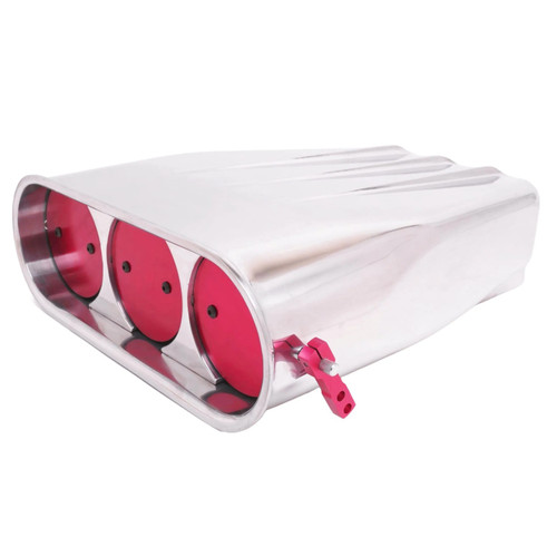 Air Cleaner Assembly - Street Scoop - Finned - 14.5 in Long - Single 5-1/8 in Carb Flange - Aluminum - Polished - Kit Air Cleaner Assembly - Street Scoop - Finned - 14.5 in Long - Single 5-1/8 in Carb Flange - Aluminum - Polished - Kit