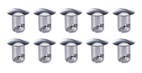 Quick Turn Fastener - Oval Head - Slotted - 7/16 x 0.450 in Body - Aluminum - Natural - Set of 10