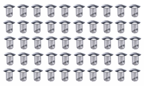 Quick Turn Fastener - Oval Head - Slotted - 7/16 x 0.450 in Body - Aluminum - Natural - Set of 50