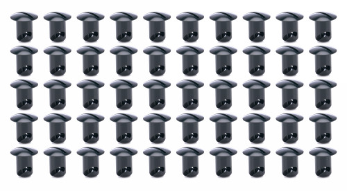 Quick Turn Fastener - Oval Head - Slotted - 7/16 x 0.450 in Body - Aluminum - Black Anodized - Set of 50