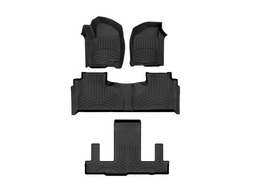 Floor Liner - HP - Front / 2nd Row / 3rd Row - Plastic - Black / Textured - GM Fullsize SUV 2021-24 - Kit