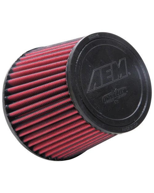 Air Filter Element - DryFlow - Clamp-On - Conical - 6.438 in Base - 5 in Top Diameter - 5 in Tall - 5 in Flange - Synthetic - Red - Universal - Each