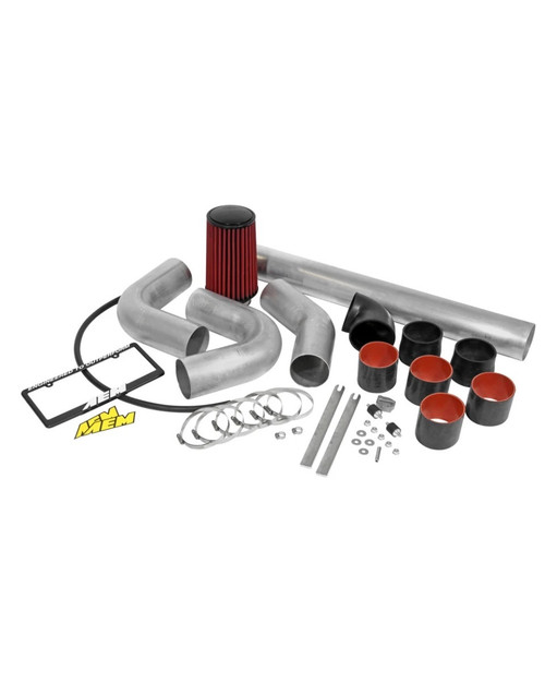 Air Induction System - Cold Air Intake - Reusable Dry Filter - Aluminum - Natural - Universal - Kit