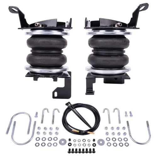 Air Spring Kit - Loadlifter 5000 - Bags / Brackets / Lines - 5000 lb Capacity - Black Powder Coat Brackets - Rear - Various Applications - Kit