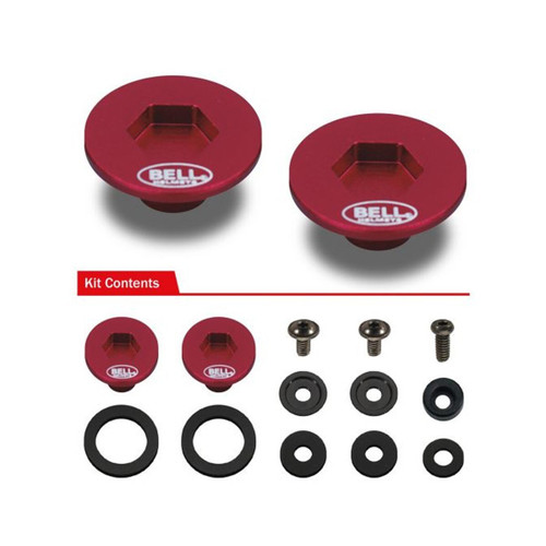 Helmet Shield Pivot Repair - SE03 / SE05 Style - Red - Kit