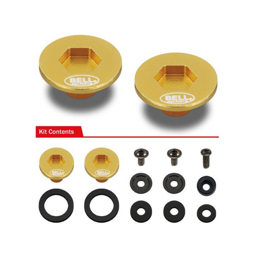 Helmet Shield Pivot Repair - SE03 / SE05 Style - Gold - Kit