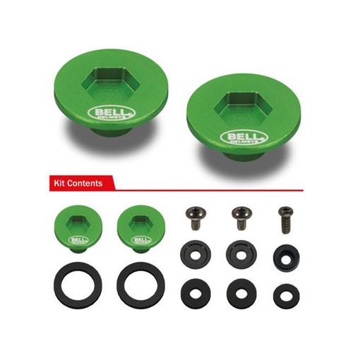 Helmet Shield Pivot Repair - SE03 / SE05 Style - Green - Kit